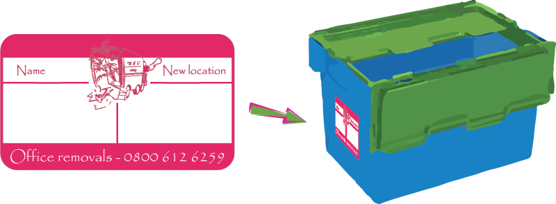 Labelling crates for moving