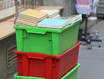 Moving crates for books